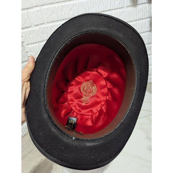 Christy's Of London Unisex Black Fur Wool Felt Feather Adorned Bowler Hat Size 7 - Picture 8 of 10